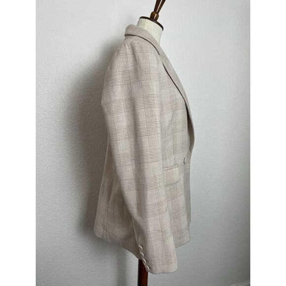 House of Harlow 1960 Jacket Blazer Double Breast Plaid Stretch - Picture 5 of 11